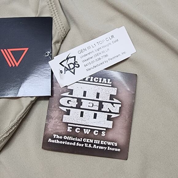 Army Light Weight Undershirt Top Tan Gen III L1 Top C LR Sz L - Picture 5 of 9